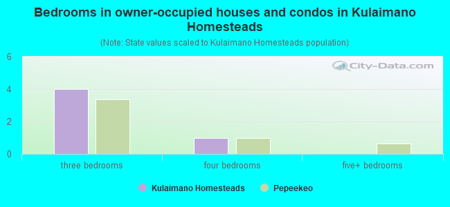 Bedrooms in owner-occupied houses and condos in Kulaimano Homesteads