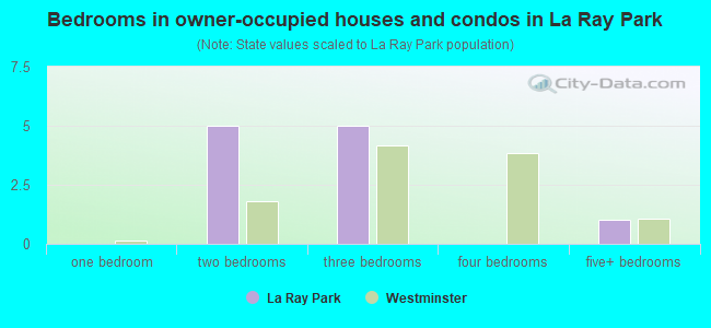 Bedrooms in owner-occupied houses and condos in La Ray Park