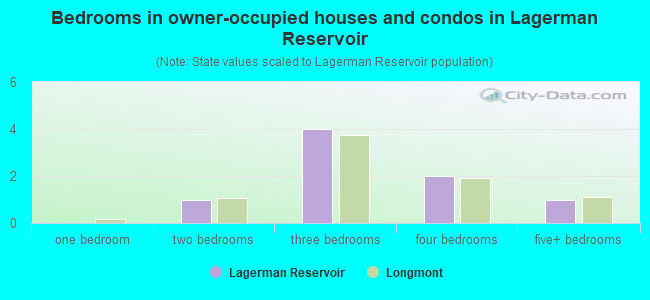 Bedrooms in owner-occupied houses and condos in Lagerman Reservoir