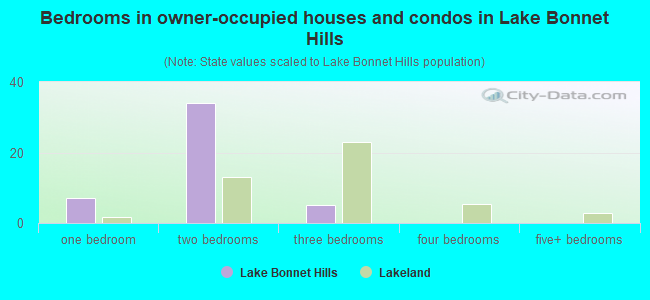 Bedrooms in owner-occupied houses and condos in Lake Bonnet Hills