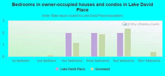 Bedrooms in owner-occupied houses and condos in Lake David Place