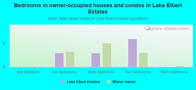 Bedrooms in owner-occupied houses and condos in Lake Elbert Estates
