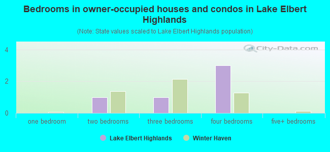 Bedrooms in owner-occupied houses and condos in Lake Elbert Highlands