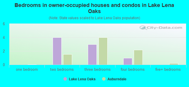 Bedrooms in owner-occupied houses and condos in Lake Lena Oaks