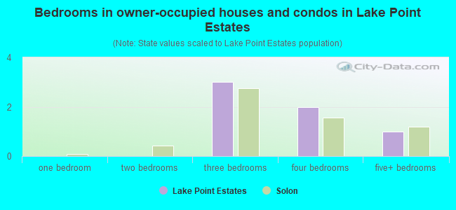 Bedrooms in owner-occupied houses and condos in Lake Point Estates