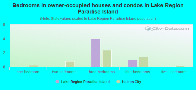 Bedrooms in owner-occupied houses and condos in Lake Region Paradise Island
