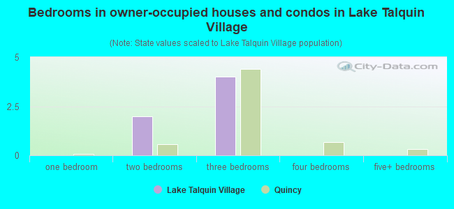 Bedrooms in owner-occupied houses and condos in Lake Talquin Village