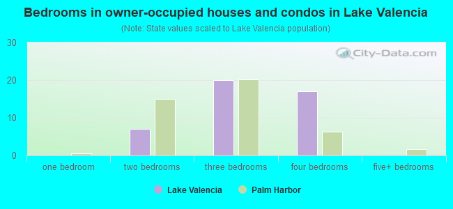 Bedrooms in owner-occupied houses and condos in Lake Valencia