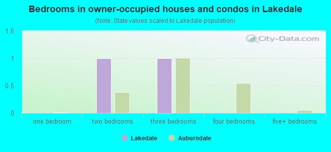 Bedrooms in owner-occupied houses and condos in Lakedale