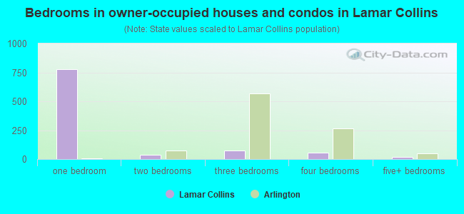 Bedrooms in owner-occupied houses and condos in Lamar Collins