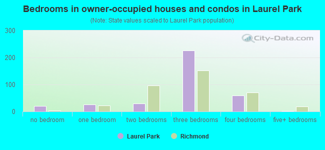 Bedrooms in owner-occupied houses and condos in Laurel Park