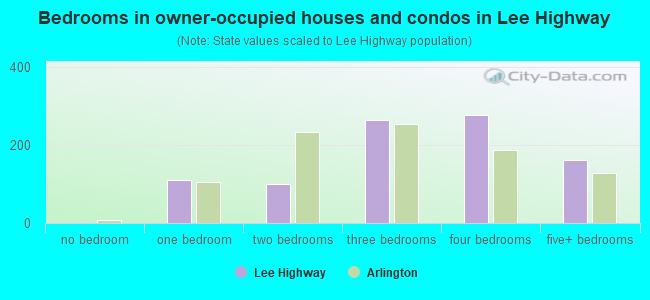 Bedrooms in owner-occupied houses and condos in Lee Highway