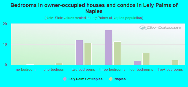 Bedrooms in owner-occupied houses and condos in Lely Palms of Naples