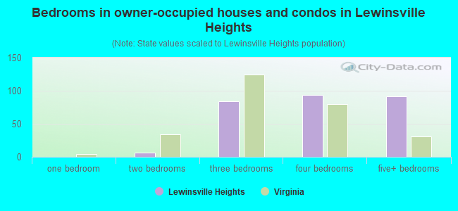 Bedrooms in owner-occupied houses and condos in Lewinsville Heights