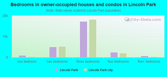 Bedrooms in owner-occupied houses and condos in Lincoln Park