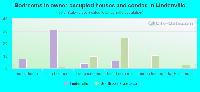 Bedrooms in owner-occupied houses and condos in Lindenville