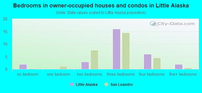 Bedrooms in owner-occupied houses and condos in Little Alaska