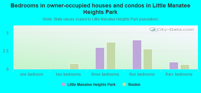 Bedrooms in owner-occupied houses and condos in Little Manatee Heights Park