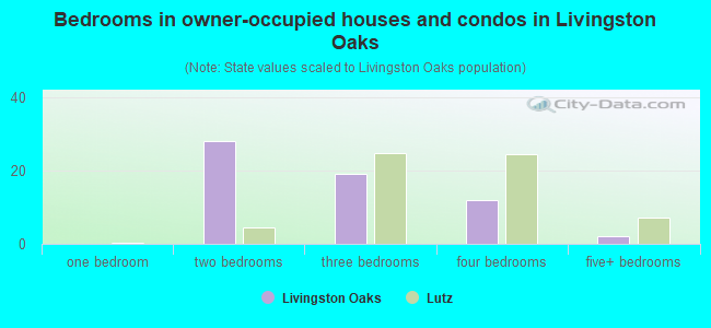 Bedrooms in owner-occupied houses and condos in Livingston Oaks