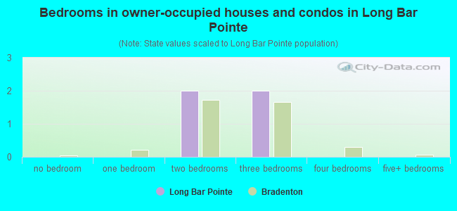 Bedrooms in owner-occupied houses and condos in Long Bar Pointe