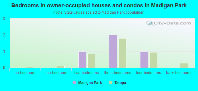Bedrooms in owner-occupied houses and condos in Madigan Park