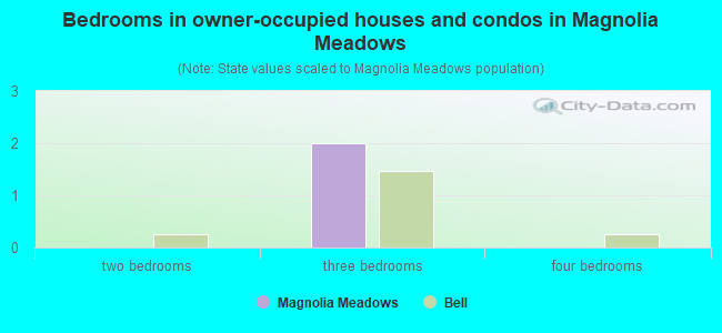 Bedrooms in owner-occupied houses and condos in Magnolia Meadows