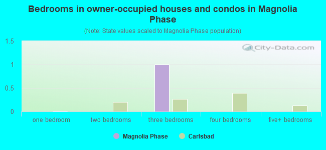 Bedrooms in owner-occupied houses and condos in Magnolia Phase