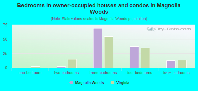 Bedrooms in owner-occupied houses and condos in Magnolia Woods
