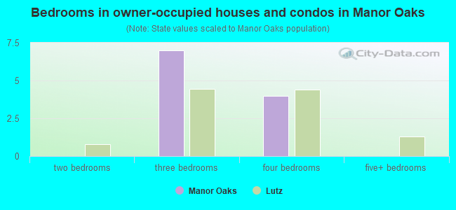 Bedrooms in owner-occupied houses and condos in Manor Oaks