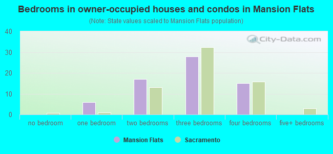 Bedrooms in owner-occupied houses and condos in Mansion Flats