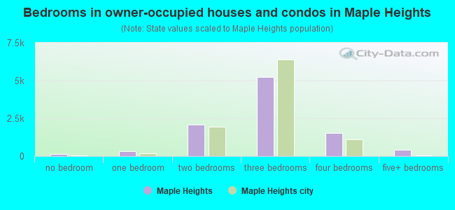 Bedrooms in owner-occupied houses and condos in Maple Heights