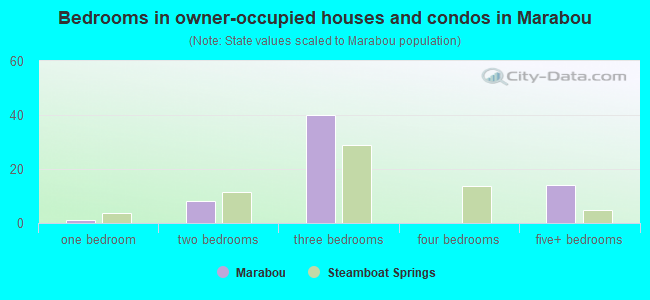 Bedrooms in owner-occupied houses and condos in Marabou