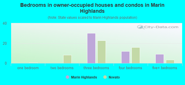 Bedrooms in owner-occupied houses and condos in Marin Highlands