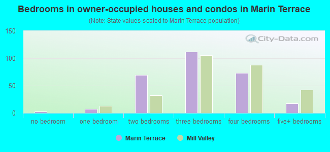 Bedrooms in owner-occupied houses and condos in Marin Terrace