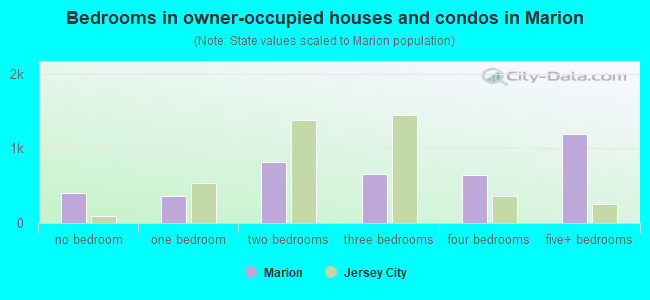 Bedrooms in owner-occupied houses and condos in Marion