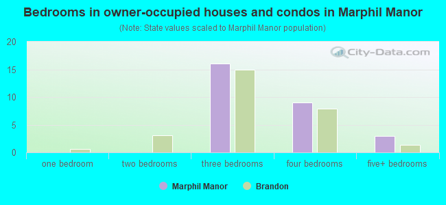 Bedrooms in owner-occupied houses and condos in Marphil Manor