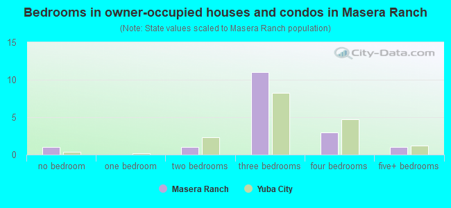 Bedrooms in owner-occupied houses and condos in Masera Ranch