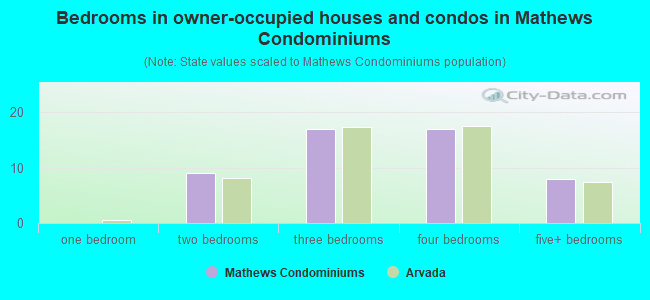 Bedrooms in owner-occupied houses and condos in Mathews Condominiums