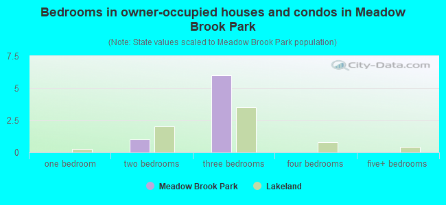 Bedrooms in owner-occupied houses and condos in Meadow Brook Park