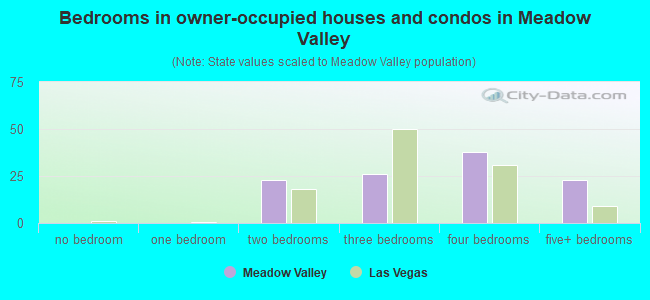 Bedrooms in owner-occupied houses and condos in Meadow Valley