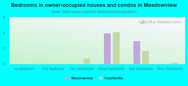 Bedrooms in owner-occupied houses and condos in Meadowview