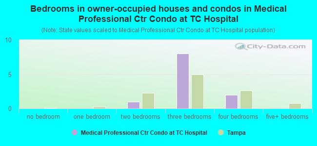 Bedrooms in owner-occupied houses and condos in Medical Professional Ctr Condo at TC Hospital