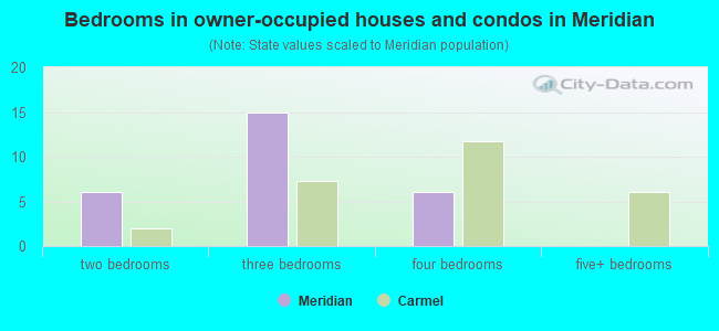 Bedrooms in owner-occupied houses and condos in Meridian