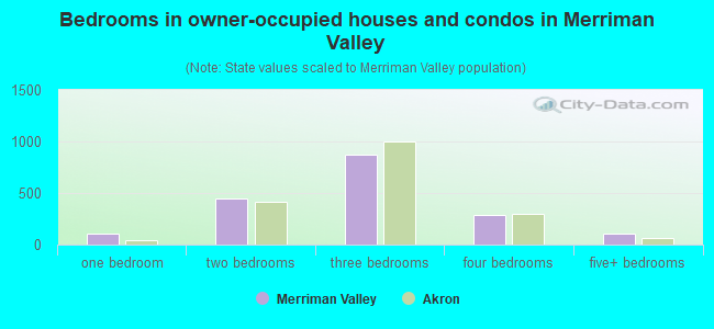 Bedrooms in owner-occupied houses and condos in Merriman Valley