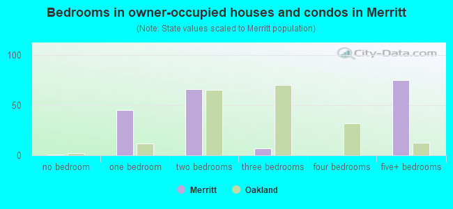 Bedrooms in owner-occupied houses and condos in Merritt