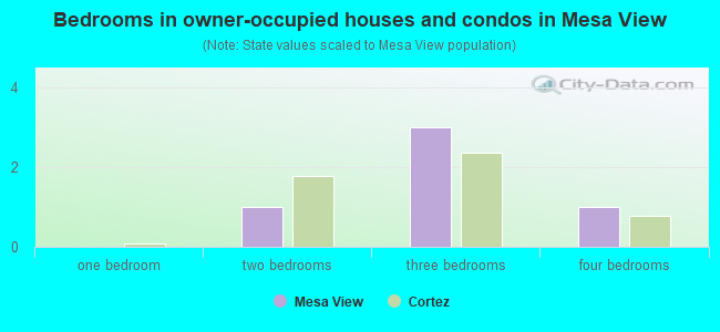 Bedrooms in owner-occupied houses and condos in Mesa View