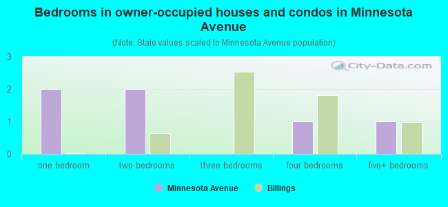 Bedrooms in owner-occupied houses and condos in Minnesota Avenue