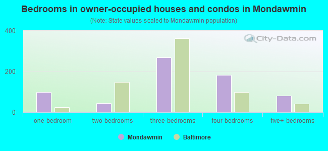 Bedrooms in owner-occupied houses and condos in Mondawmin