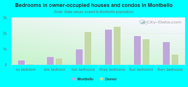 Bedrooms in owner-occupied houses and condos in Montbello