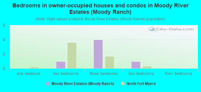 Bedrooms in owner-occupied houses and condos in Moody River Estates (Moody Ranch)
